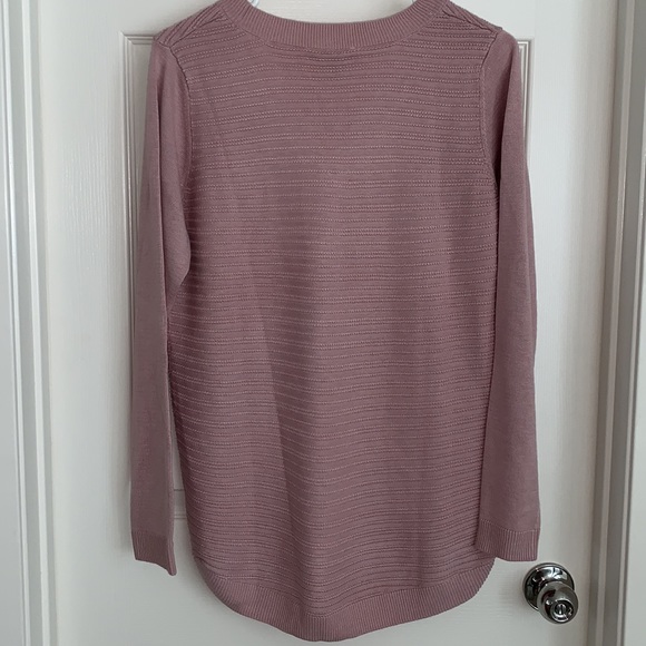 NWT- Hilary Radley Womens Soft Textured Knit V-Neck Tunic Sweater (Blush color) - Picture 2 of 8